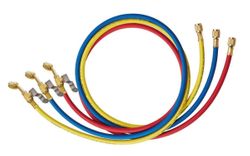 Vulslangenset met ventiel(blauw,rood,geel) l.1,5m voor digitale manifolds(1/4 SAE-5/16 SAE) voor R32