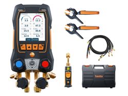 testo 558s digitale manifold draadloze temperatuur en vacuumsondes, set 4 vulslangen (ex 05645572)