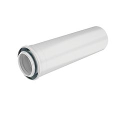 Concentrische rookgasbuis, Ubbink Polux, kunststof/staal, 60/100mm, L=2000mm, wit