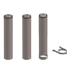 Conduit collectif concentrique d'amenée d'air et d'évacuation des fumées, Ubbink, 110/160mm, plastique/inox