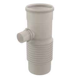 Enkelwandig rookgas T-stuk, Ubbink, 200mm, kunststof, met lipring