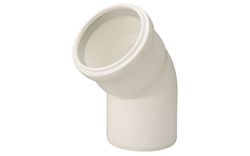 Coude de fumées à simple paroi, Ubbink Rolux, 45°, Ø80mm, plastique, joint à lèvre