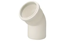 Enkelwandige rookgasbocht, Ubbink Rolux, 45°, Ø80mm, kunststof, met lipring