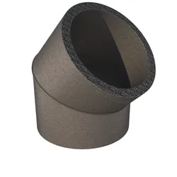 Bocht rond luchtkanaal, Ubbink Aerfoam, 125mm, 45°, kunststof