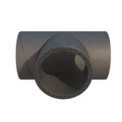 T-stuk dubbelwandig rond luchtkanaal, Ubbink Aerfoam, 125mm