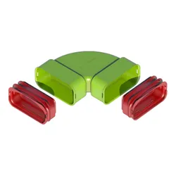 Bocht rechthoekig luchtkanaal, Ubbink Air Excellent 55 Flex, 130x60mm, horizontaal, 90°, kunststof