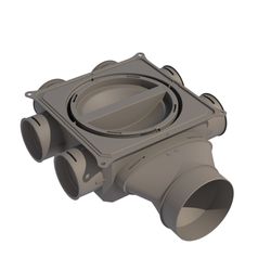 Verdeelbox ventilatie, Ubbink Air Excellent DB-reeks, Ø125 - 200mm, kunststof, 6x75mm