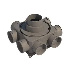 Verdeelbox ventilatie, Ubbink Air Excellent DB-reeks, Ø125 - 200mm, kunststof, 8x75mm