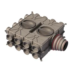 Collecteur pour conduit d'air rectangulaire, Ubbink Air Excellent DB-reeks, Ø125 - 200mm, plastique, 24x75mm