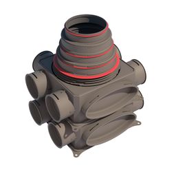 Verdeelbox ventilatie, Ubbink Air Excellent DB-reeks, Ø125 - 200mm, kunststof, 12x75mm