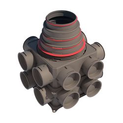 Verdeelbox ventilatie, Ubbink Air Excellent DB-reeks, Ø125 - 200mm, kunststof, 16x75mm