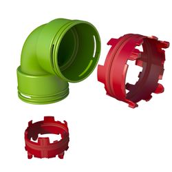 Coude pour conduit d'air circulaire, Ubbink Air Excellent 48 Flex, 90mm, 90°, plastique
