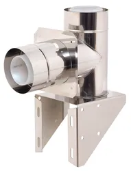 Coude évacuation de fumées concentrique, Ubbink, inox/plastique, 110/160mm