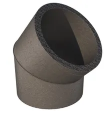 Bocht rond luchtkanaal, Ubbink Aerfoam, 160mm, 45°, kunststof