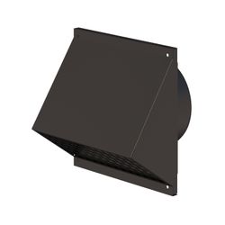 Buitenluchtrooster, Ubbink Aerfoam, rechthoekig 233x233mm, kanaaldiam. Ø125mm, staal zwart