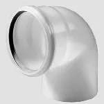 Coude de fumées à simple paroi, Ubbink, 90°, Ø200mm, plastique, joint à lèvre