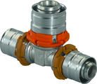 Persverloop-T, messing, 14/2x16/2x14/2mm FFF, (drink)water, Uponor MLC Press