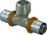 Té de transition à sertir, laiton, 16/2 x 1/2" x 16/2 M, eau potable, Uponor MLC Press
