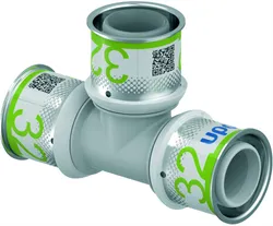 Té à sertir plastique, 32/3mm, FFF, eau potable, Uponor S-Press PLUS PPSU