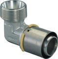 Coude de transition à sertir 90°, laiton, 40/4mm x 5/4" M, eau potable, Uponor MLC Press