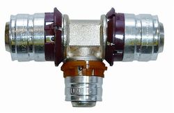 Té à sertir laiton, 40/4mm, FFF, eau potable, Uponor Unipipe Press