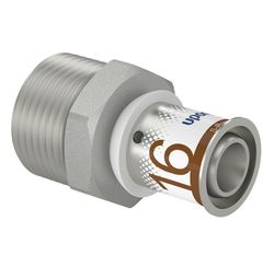 Persovergangsstuk, messing, 16/2mm x 3/4" M, Uponor S-Press PLUS