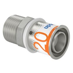 Persovergangsstuk, messing, 20/2.25mm x 1/2" M, Uponor S-Press PLUS