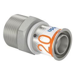 Persovergangsstuk, messing, 20/2.25mm x 3/4" M, Uponor S-Press PLUS