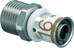 Persovergangsstuk, messing, 16/2mm x 15mm M, Uponor S-Press PLUS