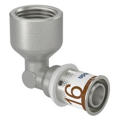 Coude de transition à sertir 90°, laiton, 16/2mm x 1/2" F, eau potable, Uponor S-Press PLUS