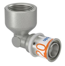 Coude de transition à sertir 90°, laiton, 20/2.25mm x 3/4" F, eau potable, Uponor S-Press PLUS