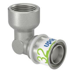 Coude de transition à sertir 90°, laiton, 32/3mm x 1" F, eau potable, Uponor S-Press PLUS