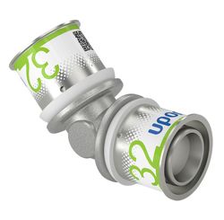 Persknie 45°, messing, 32/3mm FF, (drink)water, Uponor S-Press PLUS