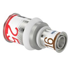 Persverloopmof, messing, 25/2.5x16/2mm FF, (drink)water, Uponor S-Press PLUS