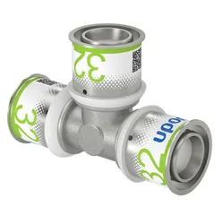 Té à sertir laiton, 32/3mm, FFF, eau potable, Uponor S-Press PLUS