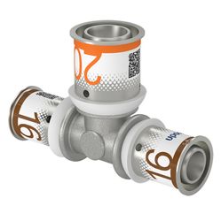 Té réduit à sertir, laiton, 16/2x20/2.25x16/2mm FFF, eau potable, Uponor S-Press PLUS