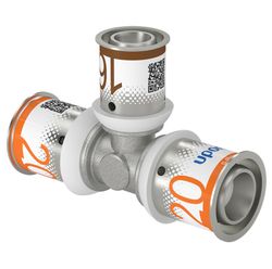 Té réduit à sertir, laiton, 20/2.25x16/2x20/2.25mm FFF, eau potable, Uponor S-Press PLUS