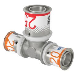 Té réduit à sertir, laiton, 20/2.25x25/2.5x20/2.25mm FFF, eau potable, Uponor S-Press PLUS