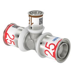 Té réduit à sertir, laiton, 25/2.5x16/2x25/2.5mm FFF, eau potable, Uponor S-Press PLUS