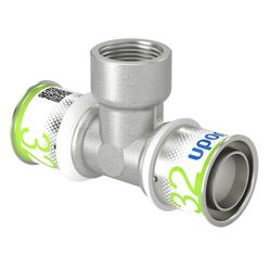 Té de transition à sertir, laiton, 32/3 x 3/4" x 32/3 F, eau potable, Uponor S-Press PLUS
