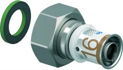 Persaansluitkoppeling, messing, 16/2mm x 3/4" FF, (drink)water, Uponor S-Press PLUS