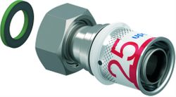 Persaansluitkoppeling, messing, 25/2.5mm x 3/4" FF, (drink)water, Uponor S-Press PLUS