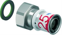 Persaansluitkoppeling, messing, 25/2.5mm x 1" FF, (drink)water, Uponor S-Press PLUS