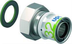 Persaansluitkoppeling, messing, 32/3mm x 5/4" FF, (drink)water, Uponor S-Press PLUS