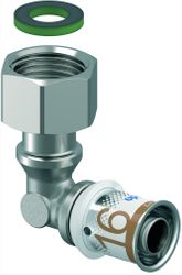 Coude de transition à sertir 90°, laiton, 16/2mm x 1/2" F, eau potable, Uponor S-Press PLUS