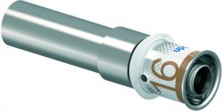Persovergangsstuk, messing, 16/2mm x 15mm koperen buis, Uponor S-Press PLUS