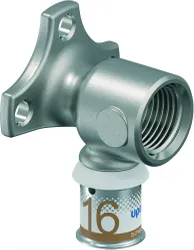 Culasse murale à sertir, Uponor S-Press PLUS, laiton, 1/2" x 16/2, équerre