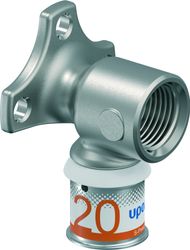 Muurplaat, Uponor S-Press PLUS, messing, 1/2" x 20/2, haaks