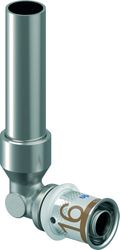 Persovergangsknie 90°, messing, L=150mm, 16/2mm x 15mm koperen buis, (drink)water, Uponor S-Press PLUS