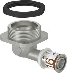 Coude de transition à sertir 90°, laiton, 16/2mm x 1/2" M, eau potable, Uponor S-Press PLUS